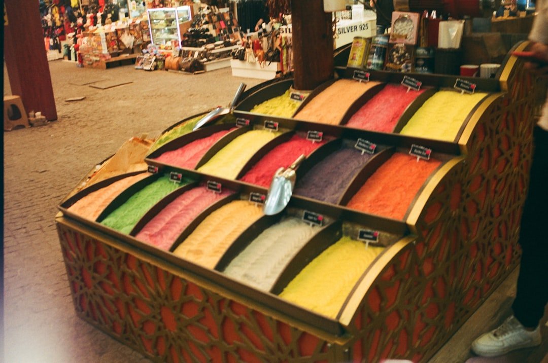 colorful product merchandise display