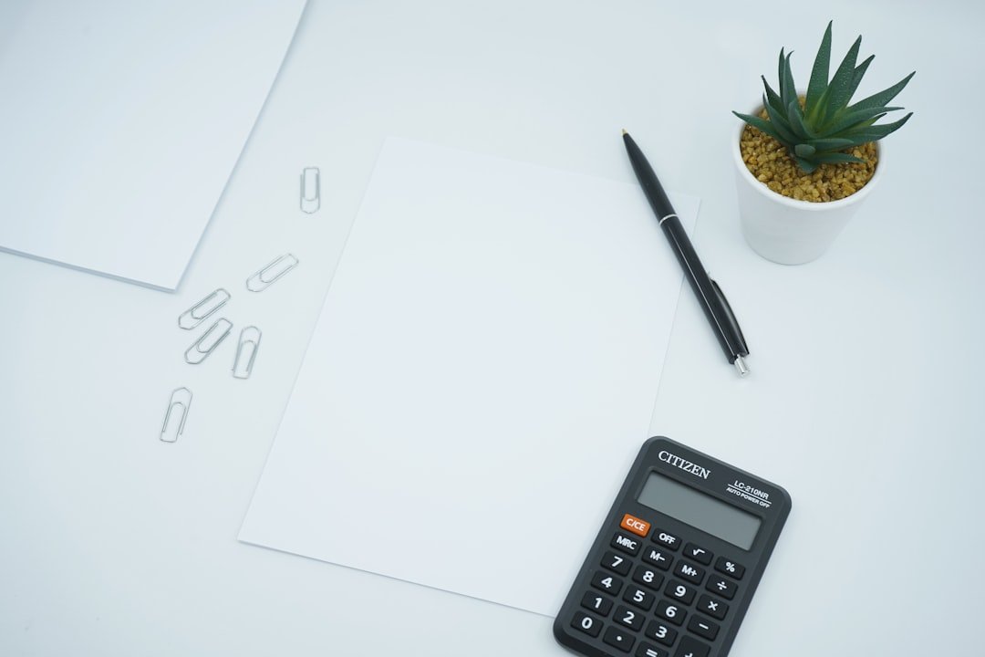 freelance workspace desk calculator
