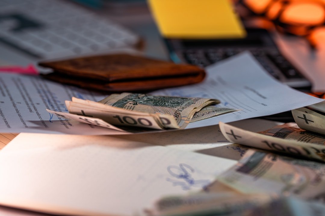 freelancer counting cash desk