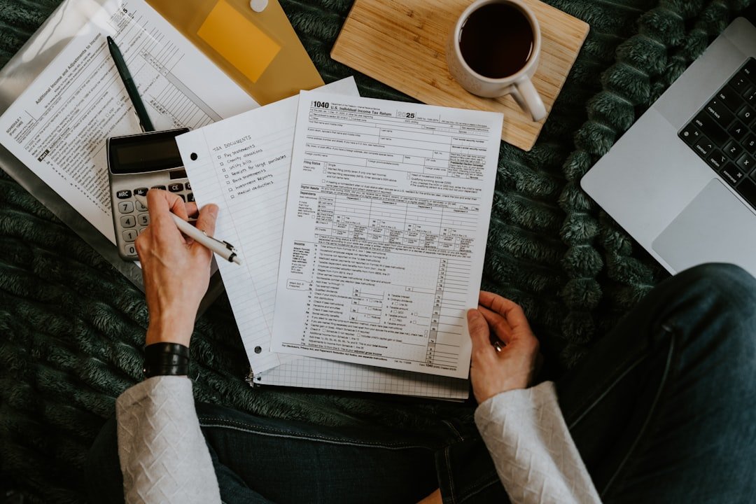 calculator tax documents financial planning