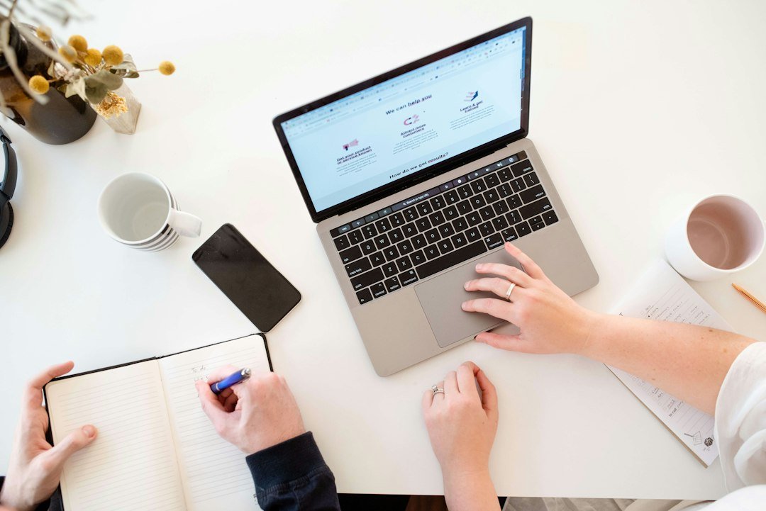 e-commerce website laptop workspace