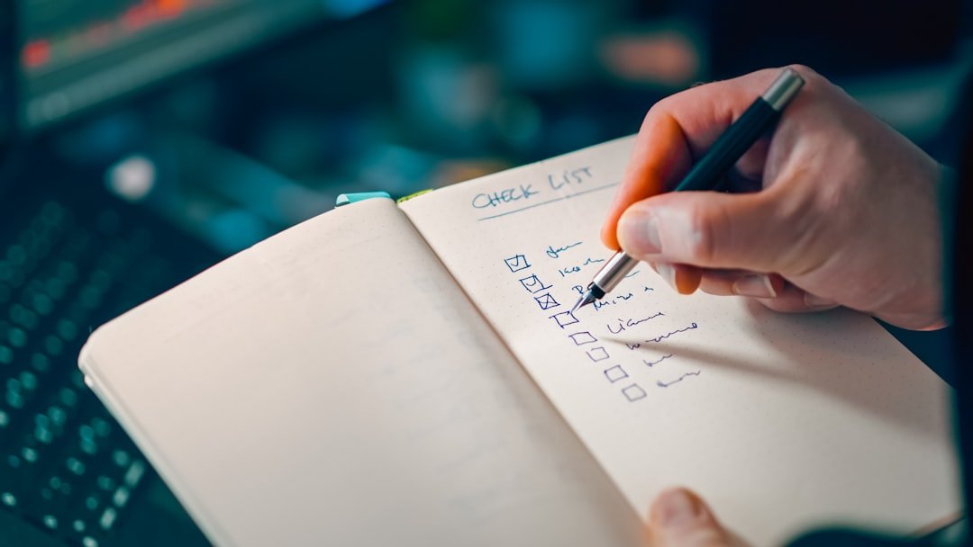 business notebook checklist planning