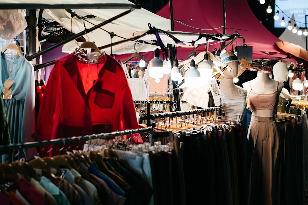 vintage clothing marketplace display