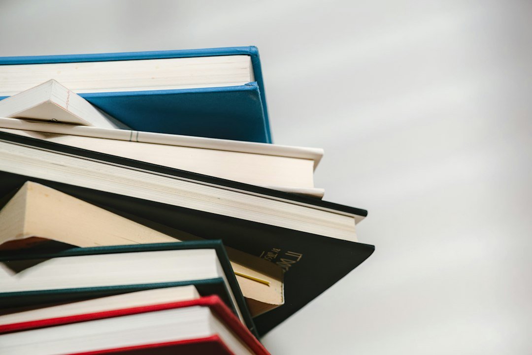 stack of used books