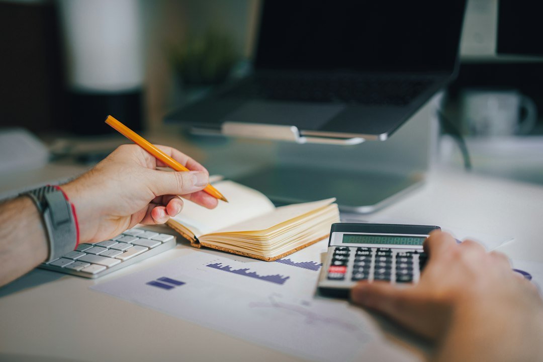 tax documents calculator desk