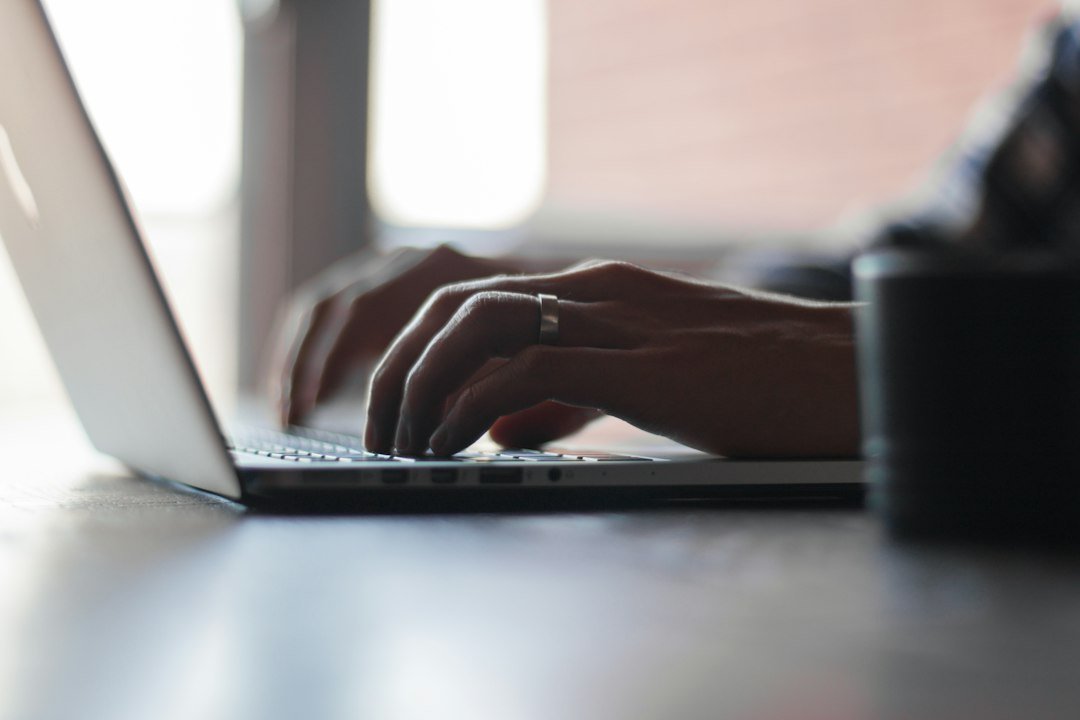 laptop keyboard typing content