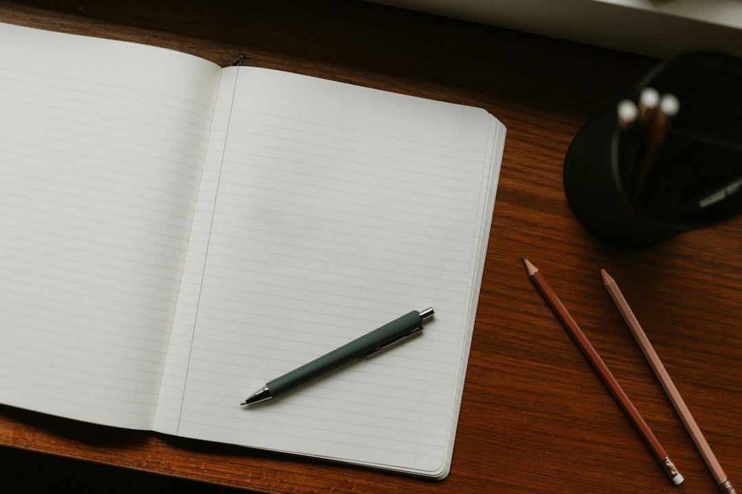 blank journal desk